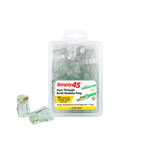 Cat6 Unshielded – Pass Through TJ45 – 50pc Clamshell (Simply45 S45-1601)