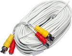 WHITE MOLDED BNC/POWER CAMERA CABLE- 100 Foot