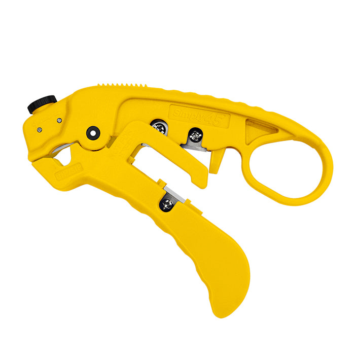 Adjustable LAN Cable Stripper for Shielded & Unshielded Cat7a/6a/6/5e – Yellow (Simply45 S45-S01YL)