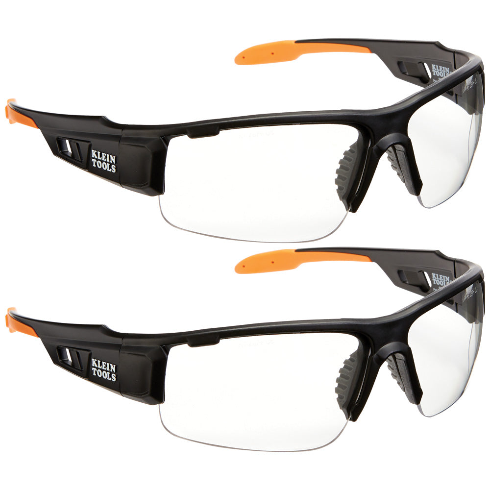 Klein Tools Professional Safety Glasses are high-quality protective eyewear that feature an anti-fog coating that won't wear off. Scratch resistant clear lenses with UV protection block 99.9% of harmful UV rays. Lightweight and flexible materials for long-term comfort with rubber nose piece and temples for face conforming fit and sure grip. This is a 2-pack. Optional Hard Case (Cat. No. 60176) and Breakaway Lanyard (Cat. No. 60177) sold separately.