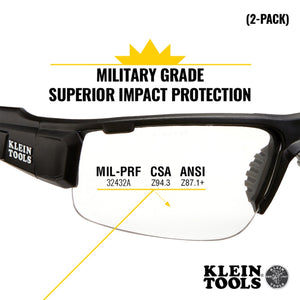 Klein Tools PRO Safety Glasses-Wide Lens, 2-Pack Part Number: KLN 60172