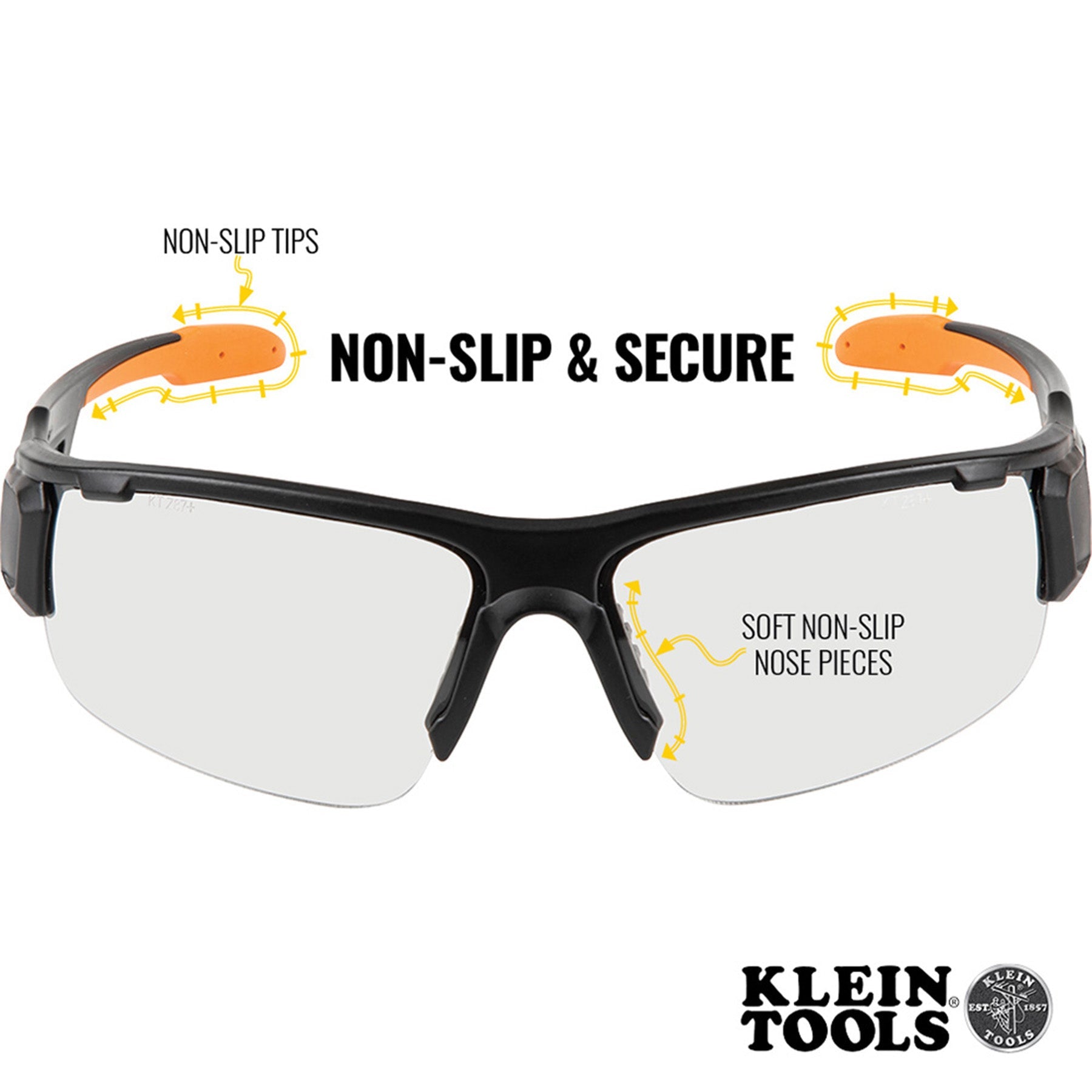 Klein Tools Standard Safety Glasses, Clear Lens Part Number: KLN 60159