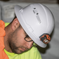 Hard Hat, Vented, Full Brim with Headlamp, White