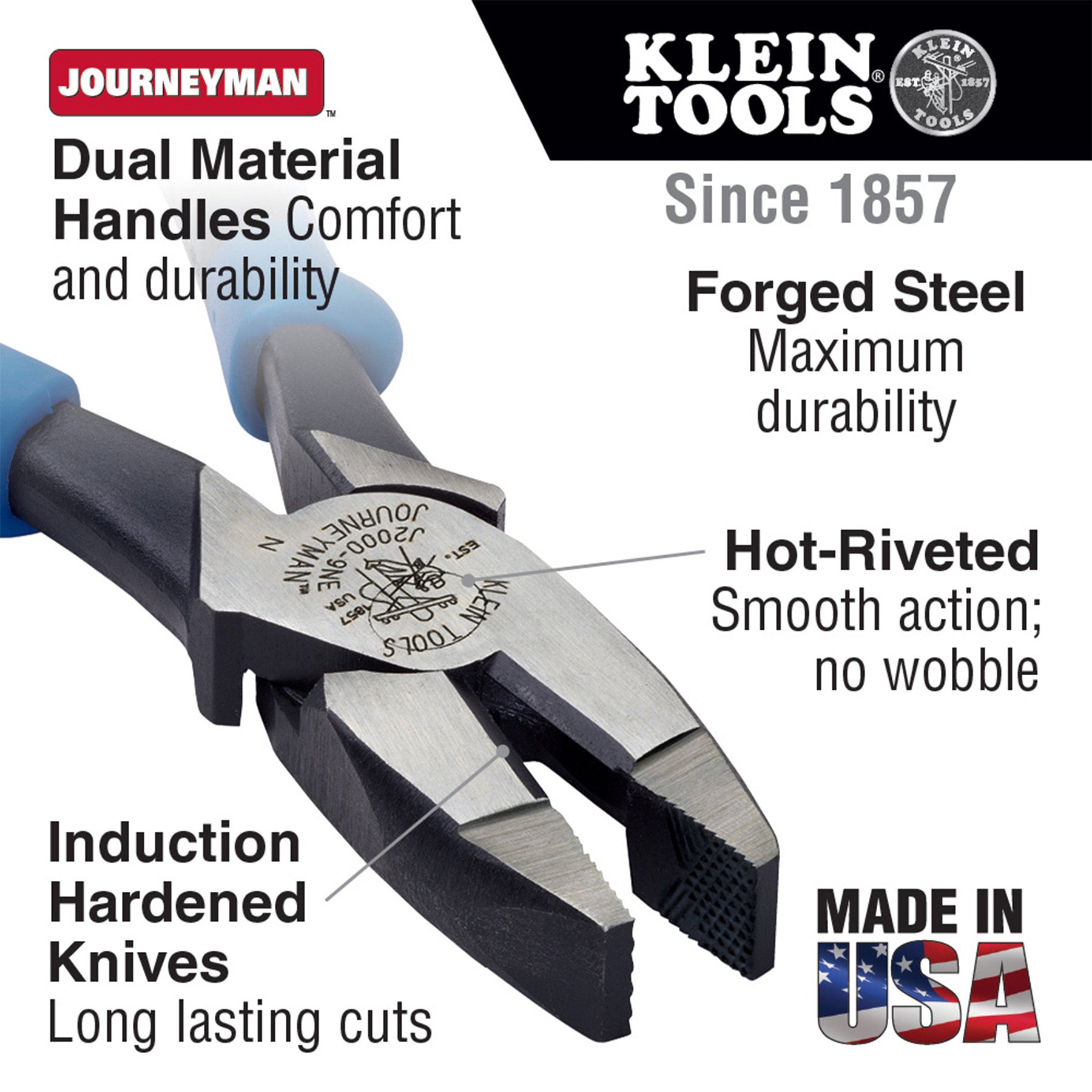 9-Inch Journeyman™ Pliers Side Cutting Part Number: KLN J213-9NE
