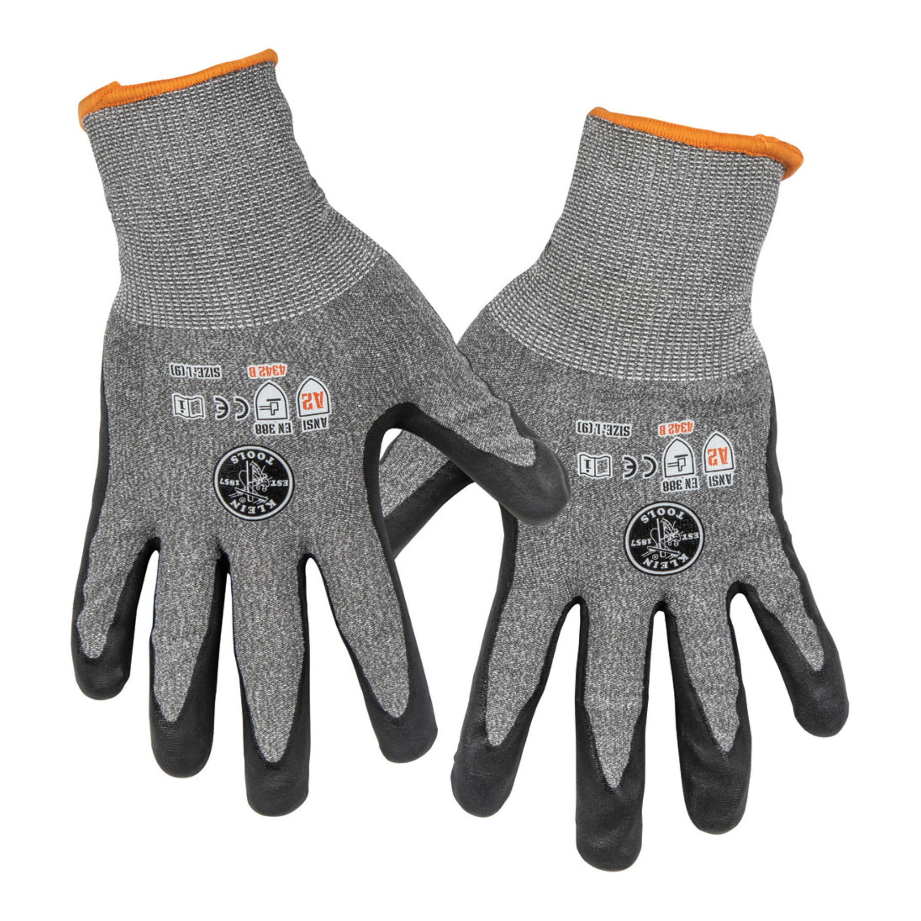 Work Gloves, Cut Level 2, Touchscreen, Large, 2-Pair Cut 2 Work Gloves keep you connected and protected with touchscreen-capable fingertips. Nitrile dip technology provides superior grip. ANSI rated for A2 Cut Resistance, these durable gloves protect your hands on the jobsite. Seamless knit cuff provides comfortable fit.
