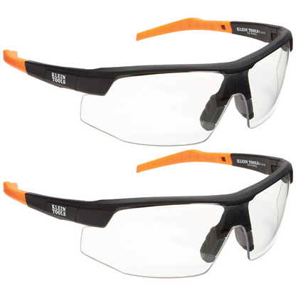 Klein Tools Safety Glasses are high-quality protective eyewear that feature an anti-fog coating that won't wear off. Scratch resistant clear lenses with UV protection block 99.9% of harmful UV rays. Lightweight and flexible materials for long-term comfort with rubber nose piece and temples for face conforming fit and sure grip. This is a 2-pack. Optional Hard Case (Cat. No. 60176) and Breakaway Lanyard (Cat. No. 60177) sold separately.