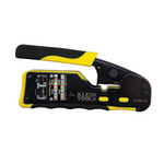 Klein Tools Coax Cable Crimper / Wire Stripper / Wire Cutter is a premium, long lasting tool for CAT3, CAT5e and CAT6/6A cable using RJ11/RJ12 standard and RJ45 Pass-Thru™ connectors. Pass-Thru™ technology significantly reduces prep work time; wiring diagram on the tool helps eliminate rework and wasted materials. Compact, non-slip comfort grip reduces hand strain and stores easily. For use with Klein Pass-Thru™ Connectors (in packs of 10, 50 or 200).